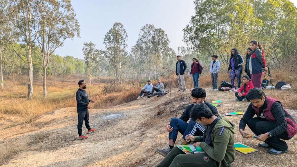 Group at lake
